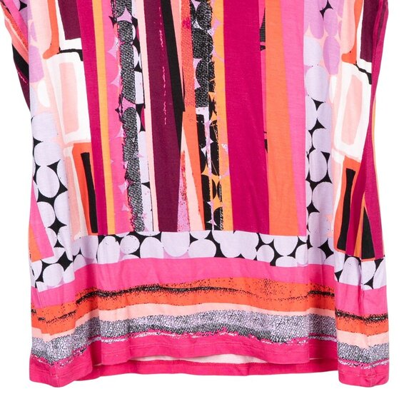 Spring Mercer Womens Shirt NEW Multicolor Striped Sequin Embellished Scoop Neck - Picture 3 of 5